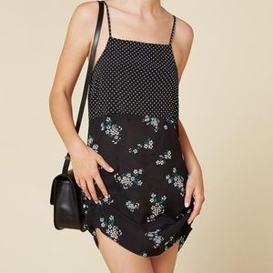 RARE Reformation Jessie Mini Slip Dress Floral Dot